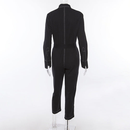 Women's Denim Long-sleeve Jumpsuit Casual Waist Overalls - ENE TRENDS -custom designed-personalized-near me-shirt-clothes-dress-amazon-top-luxury-fashion-men-women-kids-streetwear-IG