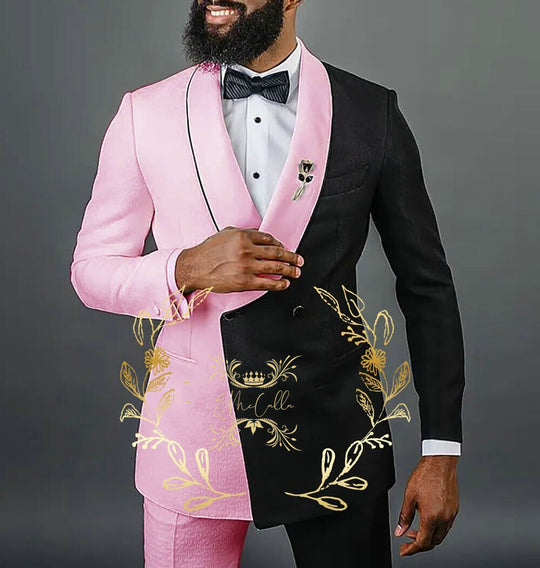 Emmanuel Vol. 2 Spilt Design Double Breasted SlimFit Party Suit (Standard or Made To Order) - ENE TRENDS -custom designed-personalized- tailored-suits-near me-shirt-clothes-dress-amazon-top-luxury-fashion-men-women-kids-streetwear-IG-best