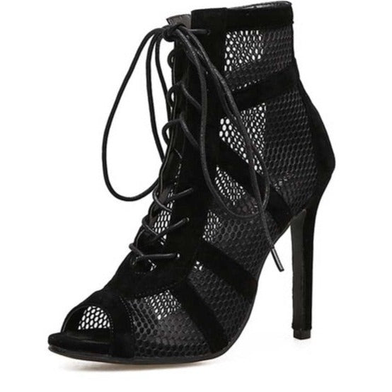 CAMILA Black Mesh Lace Up Ankle Boots - ENE TRENDS -custom designed-personalized-near me-shirt-clothes-dress-amazon-top-luxury-fashion-men-women-kids-streetwear-IG