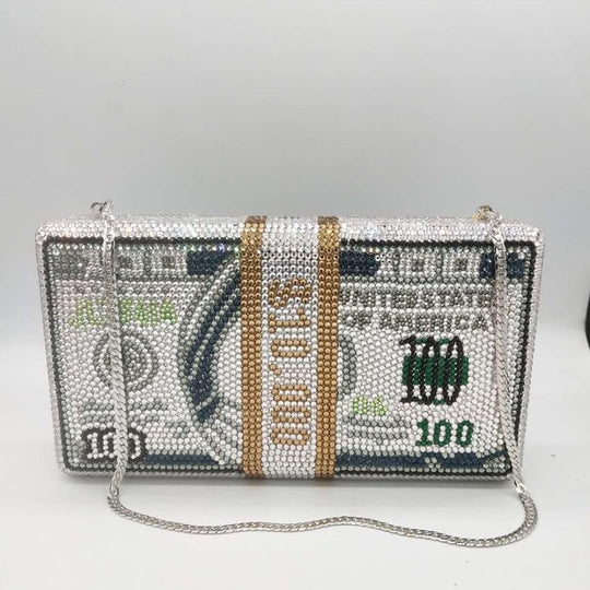 YONCE' Money Stack Crystal Embellished Clutch (NEED TO CHANGE VENDOR)* - ENE TRENDS -custom designed-personalized-near me-shirt-clothes-dress-amazon-top-luxury-fashion-men-women-kids-streetwear-IG