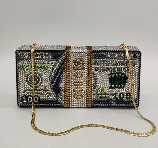 YONCE' Money Stack Crystal Embellished Clutch (NEED TO CHANGE VENDOR)* - ENE TRENDS -custom designed-personalized-near me-shirt-clothes-dress-amazon-top-luxury-fashion-men-women-kids-streetwear-IG