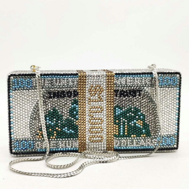 YONCE' Money Stack Crystal Embellished Clutch (NEED TO CHANGE VENDOR)* - ENE TRENDS -custom designed-personalized-near me-shirt-clothes-dress-amazon-top-luxury-fashion-men-women-kids-streetwear-IG