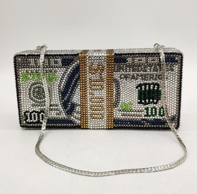 YONCE' Money Stack Crystal Embellished Clutch (NEED TO CHANGE VENDOR)* - ENE TRENDS -custom designed-personalized-near me-shirt-clothes-dress-amazon-top-luxury-fashion-men-women-kids-streetwear-IG