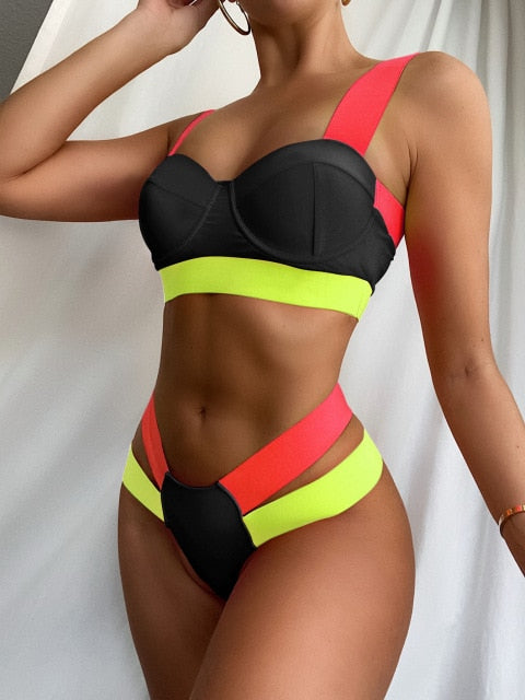 InspireLace Neon 2-Piece Women's Swimwear Bathing Suits 2021 - ENE TRENDS -custom designed-personalized-near me-shirt-clothes-dress-amazon-top-luxury-fashion-men-women-kids-streetwear-IG