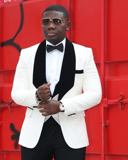 Custom White Detail Black Trim Italian Design 3 Piece Suit - ENE TRENDS -custom designed-personalized-near me-shirt-clothes-dress-amazon-top-luxury-fashion-men-women-kids-streetwear-IG