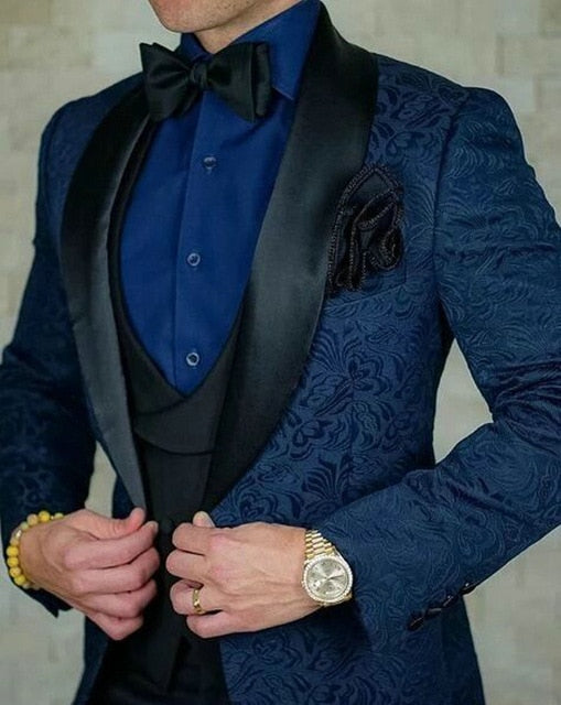 Italian Design Custom Black/Gold Detail 3 Piece Suit - ENE TRENDS -custom designed-personalized-near me-shirt-clothes-dress-amazon-top-luxury-fashion-men-women-kids-streetwear-IG