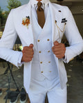 Finnegan white-Single-Breasted 3 Piece Slim Fit Lapel (Blazer+Pants+Vest) Gold buttons- ENE TRENDS -custom designed-personalized-near me-shirt-clothes-dress-amazon-top-luxury-fashion-men-women-kids-streetwear-IG