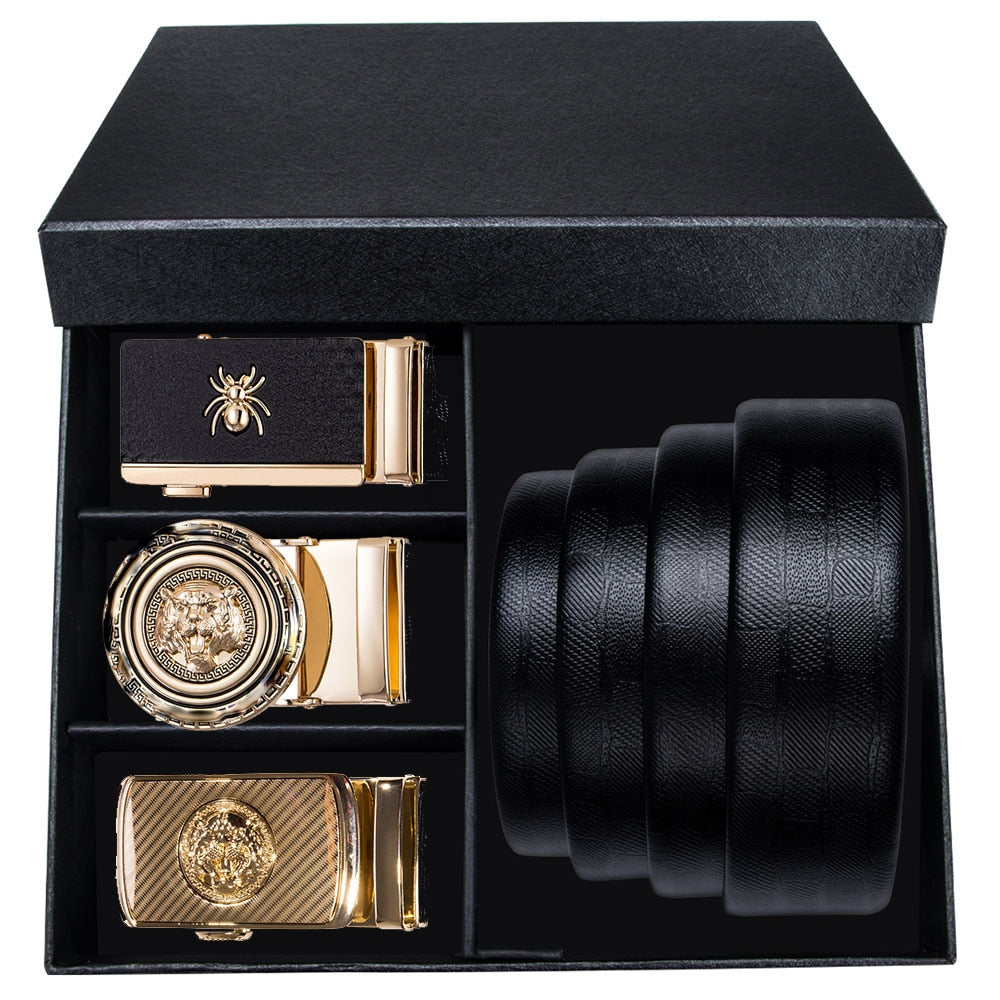 High Quality Gold Buckle Designer Box Belts Set - ENE TRENDS