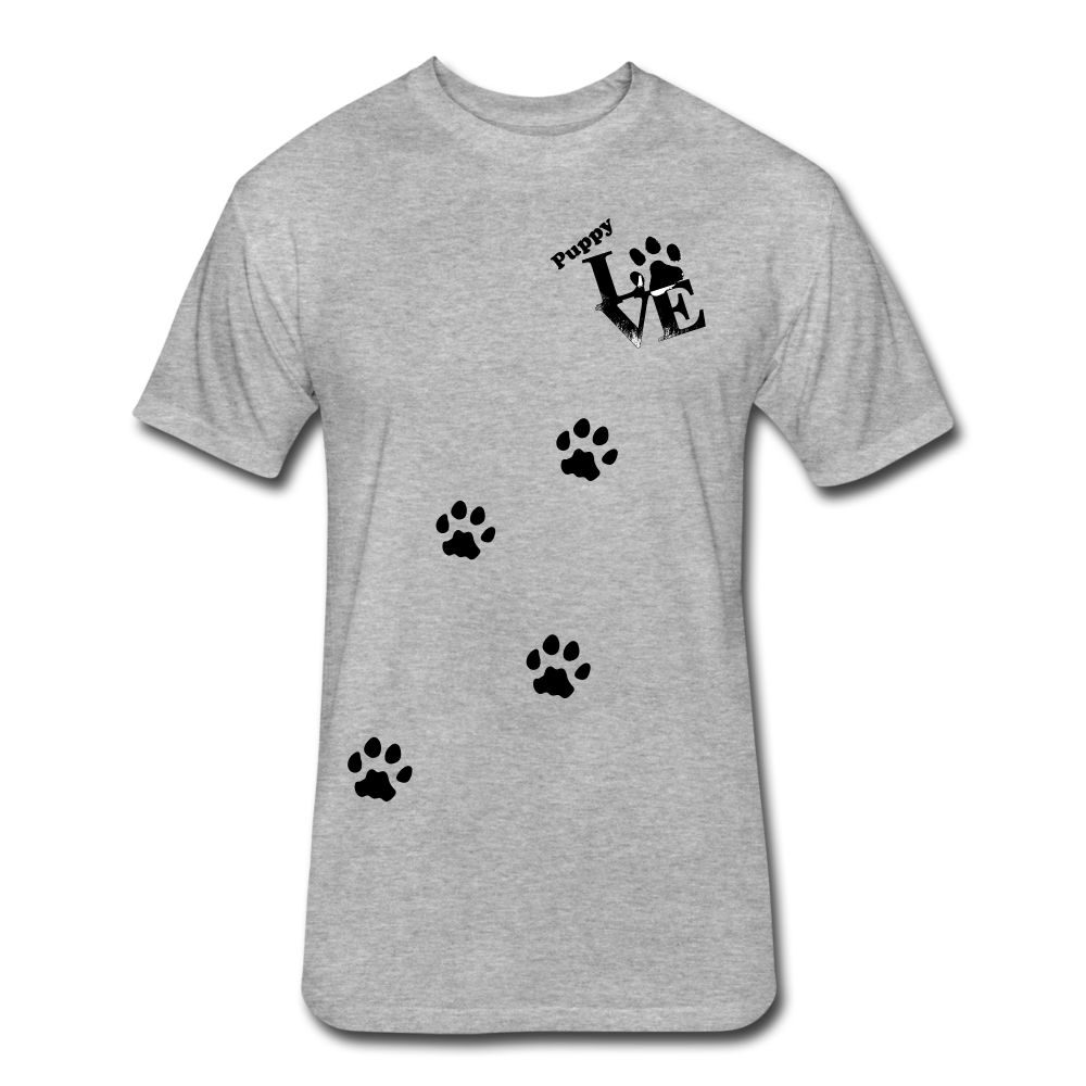 Puppy aLove Fitted Cotton/Poly T-Shirt by Next Level - heather gray