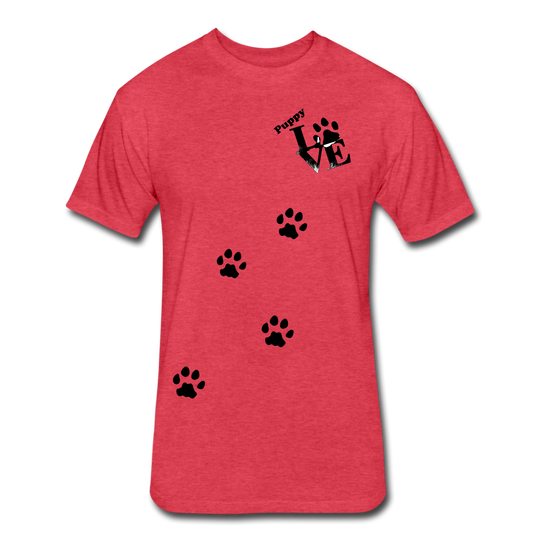 Puppy aLove Fitted Cotton/Poly T-Shirt by Next Level - heather red
