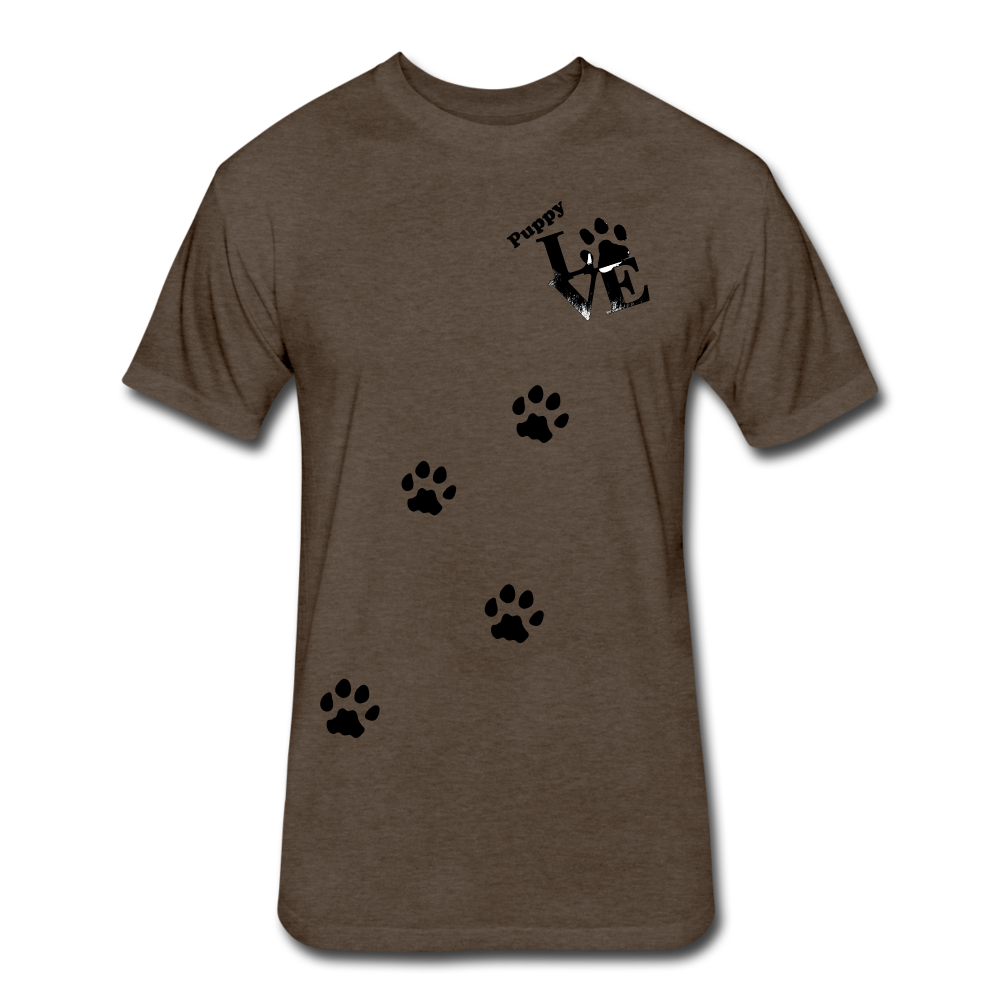 Puppy aLove Fitted Cotton/Poly T-Shirt by Next Level - heather espresso