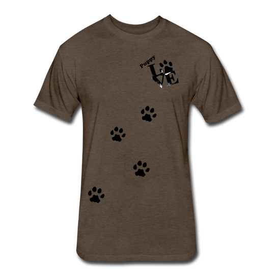 Puppy aLove Fitted Cotton/Poly T-Shirt by Next Level - heather espresso