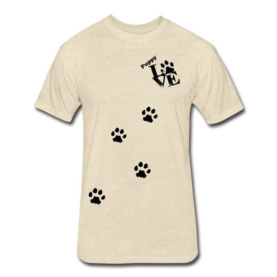 Puppy aLove Fitted Cotton/Poly T-Shirt by Next Level - heather cream