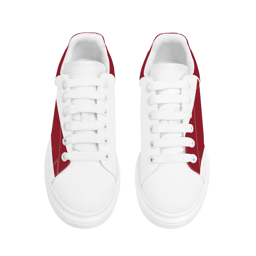 ICONIC Heightening Low Top Shoes - White Base - Red Accents - ENE TRENDS -custom designed-personalized-near me-shirt-clothes-dress-amazon-top-luxury-fashion-men-women-kids-streetwear-IG-best