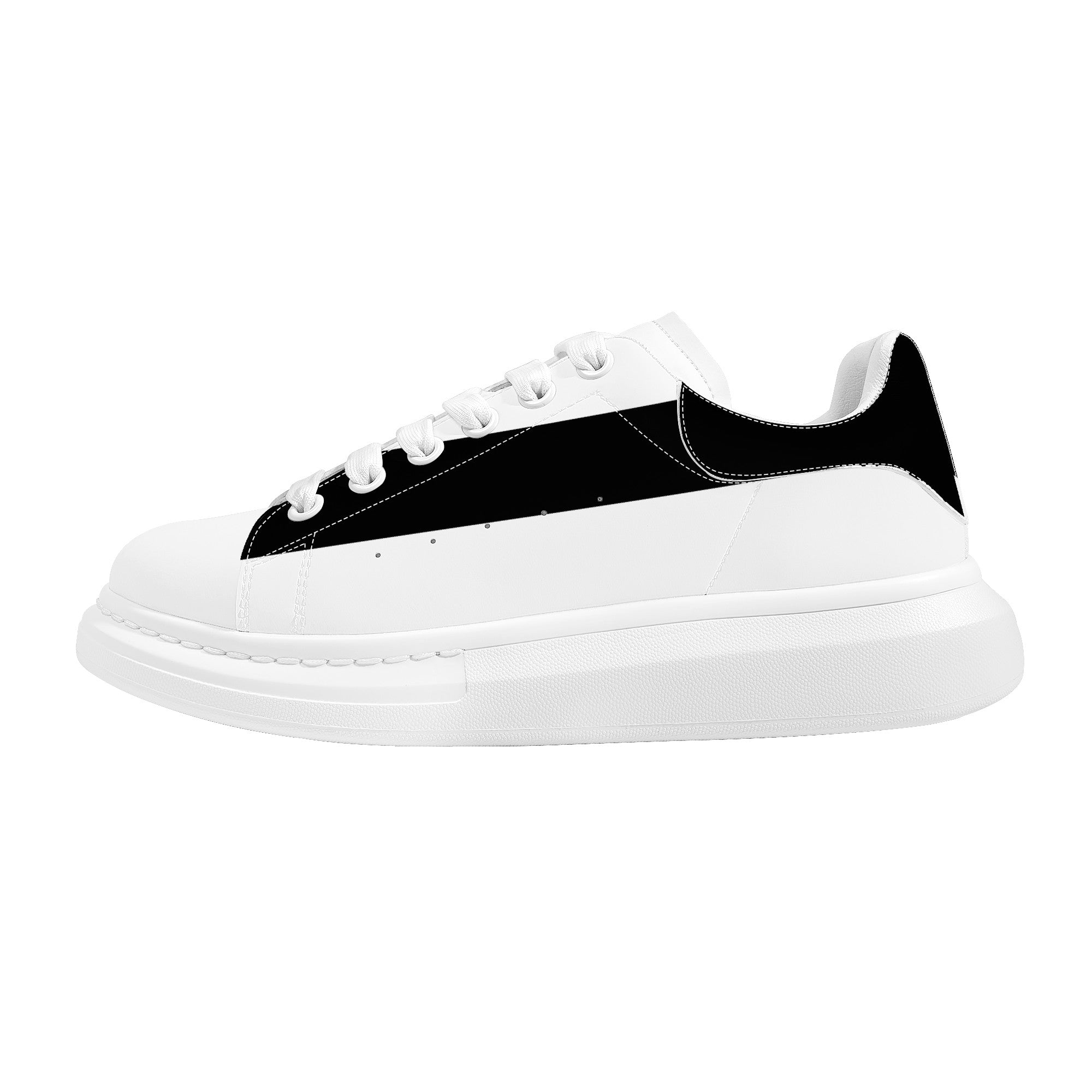 ICONIC Heightening Low Top Shoes - White - BLACK ACCENTS - ENE TRENDS -custom designed-personalized-near me-shirt-clothes-dress-amazon-top-luxury-fashion-men-women-kids-streetwear-IG-best
