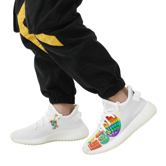 Fidget Pop it Love Kids Mesh Knit Sneaker - White - ENE TRENDS -custom designed-personalized-near me-shirt-clothes-dress-amazon-top-luxury-fashion-men-women-kids-streetwear-IG